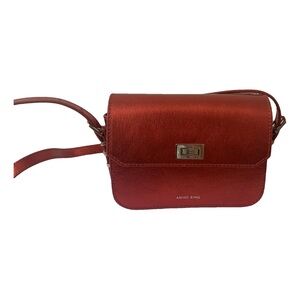 Anine Bing Red Metallic Crossbody Bag